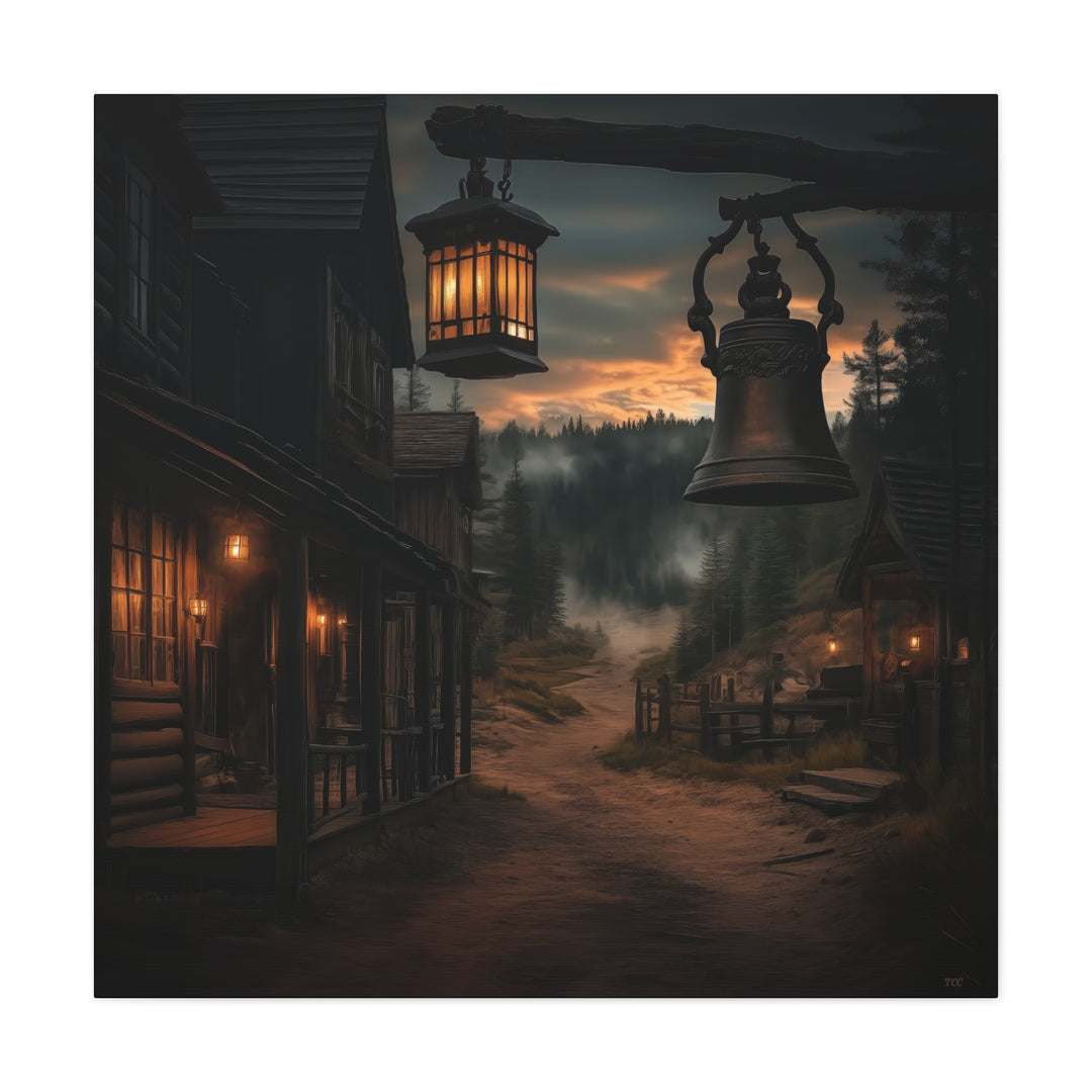 Dusty Trails and Evening Bells - Square Canvas - Texas Cowboy Creations