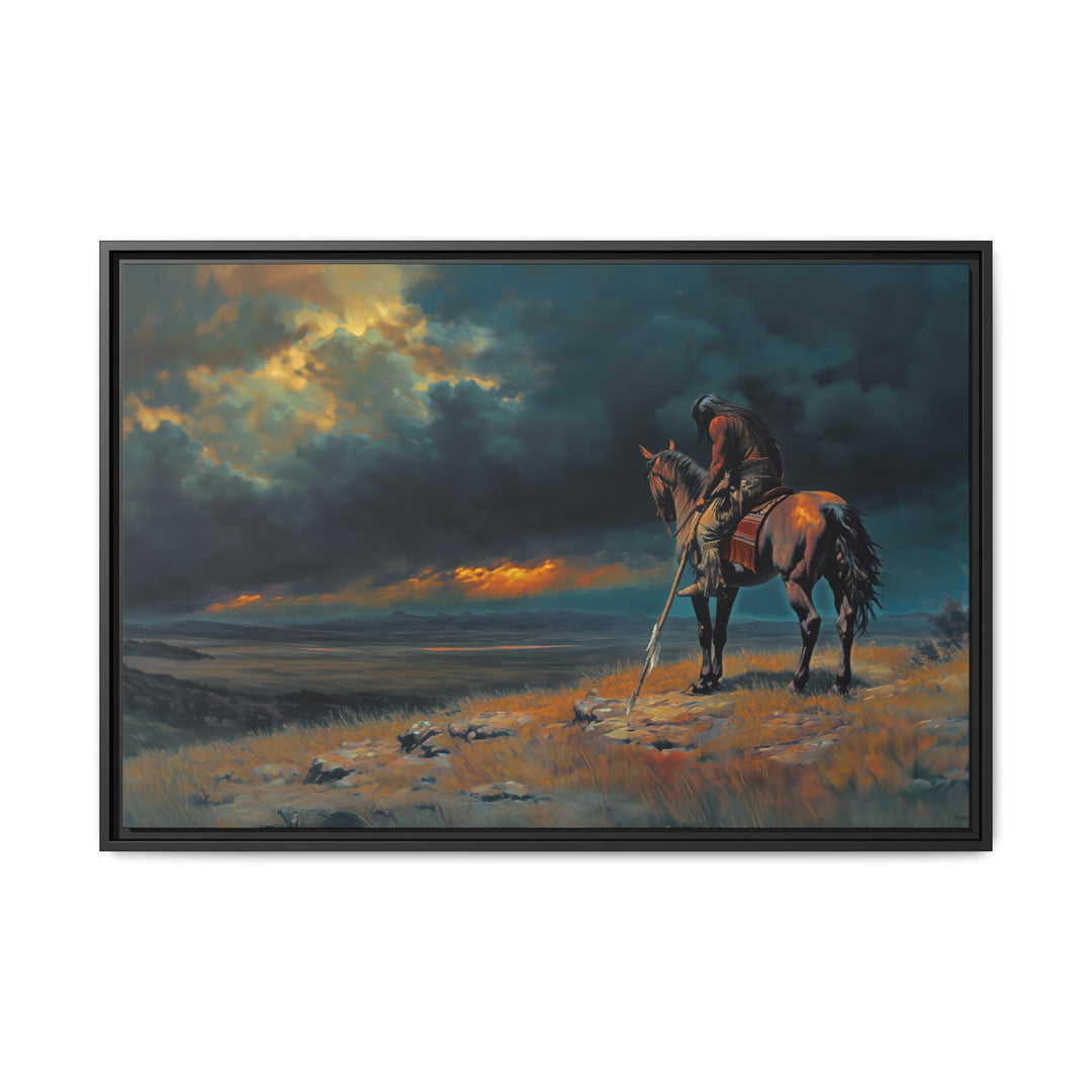 Warrior of the Dying Sun - Framed Horizontal - Texas Cowboy Creations