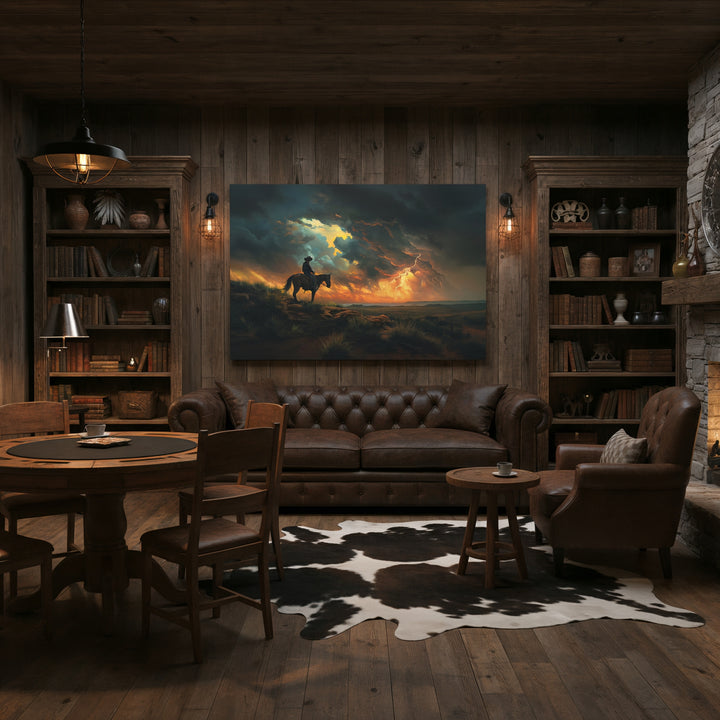 Cowboy’s Sunset Storm - Canvas - Texas Cowboy Creations