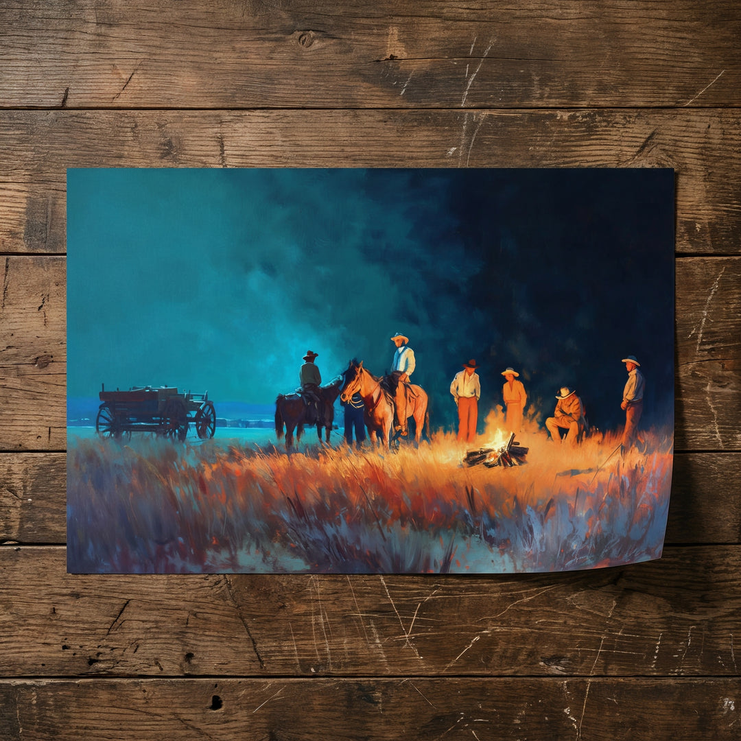 Fires of the Frontier | Fine Art Print - Poster - Texas Cowboy Creations