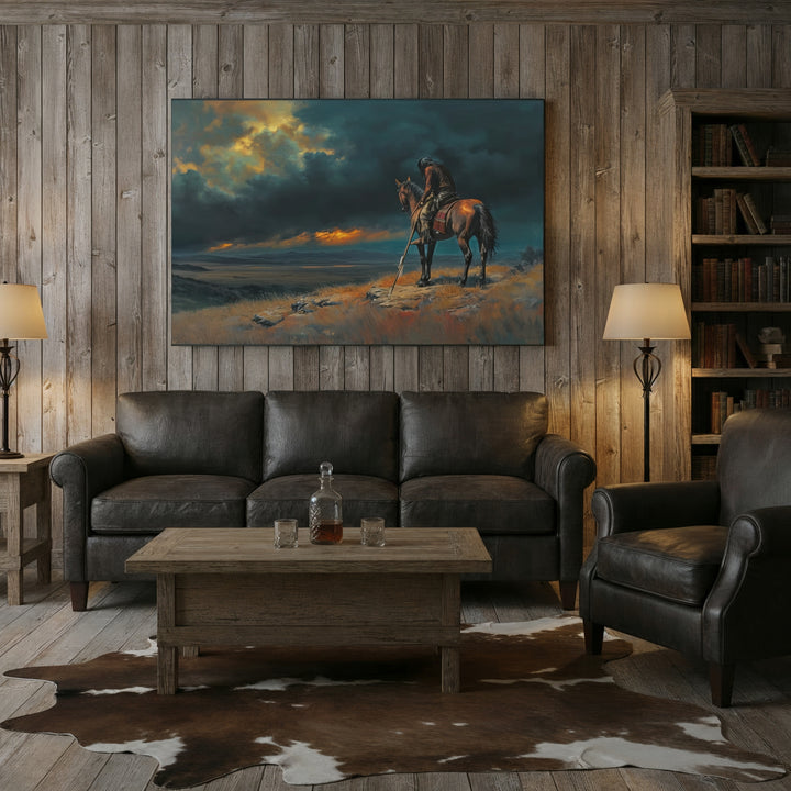 When the Sky Grows Heavy - Canvas - Texas Cowboy Creations