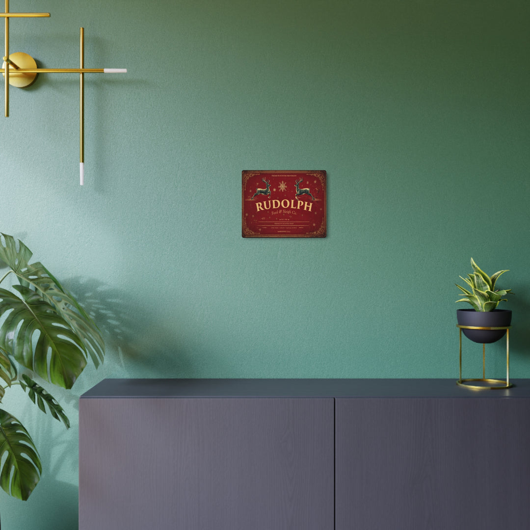 Rudolph Feed & Sleigh Co. | Holiday Metal Sign - Texas Cowboy Creations