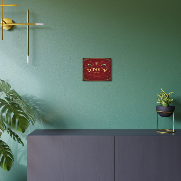 Rudolph Feed & Sleigh Co. | Holiday Metal Sign - Texas Cowboy Creations