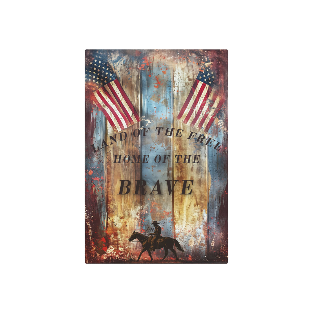 Brave Enough to Ride Free | 4th of July Metal Sign – Texas Patriotic Wall Art - Texas Cowboy Creations