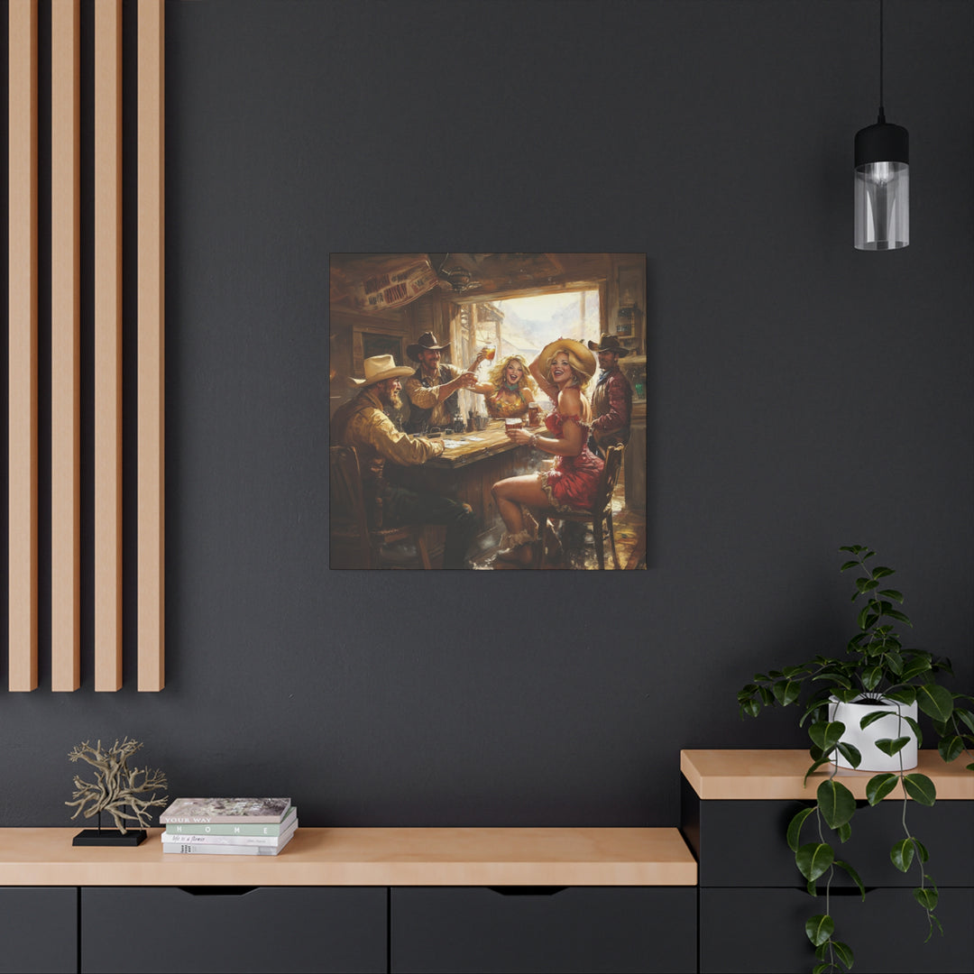 Texas Trail Cheers - Square Canvas - Texas Cowboy Creations