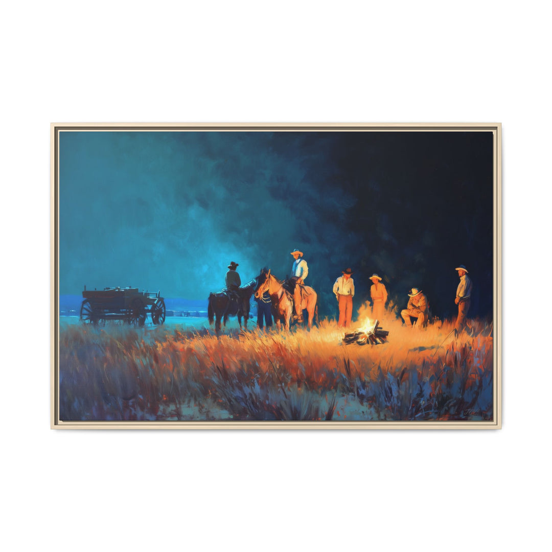 Fires of the Frontier | Framed Canvas - Canvas - Texas Cowboy Creations