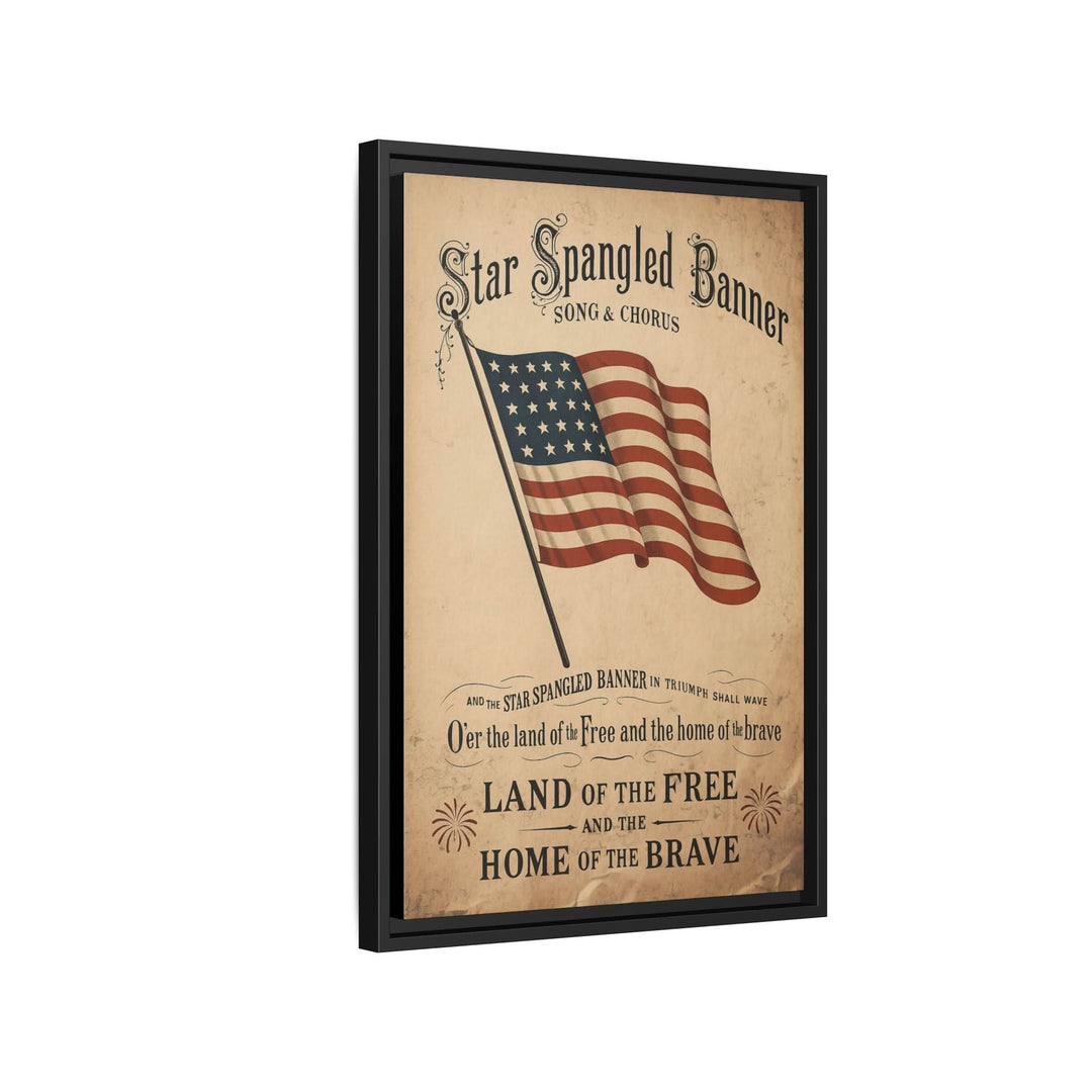 Star - Spangled Honor | Framed Patriotic Canvas Wall Art - Canvas - Texas Cowboy Creations