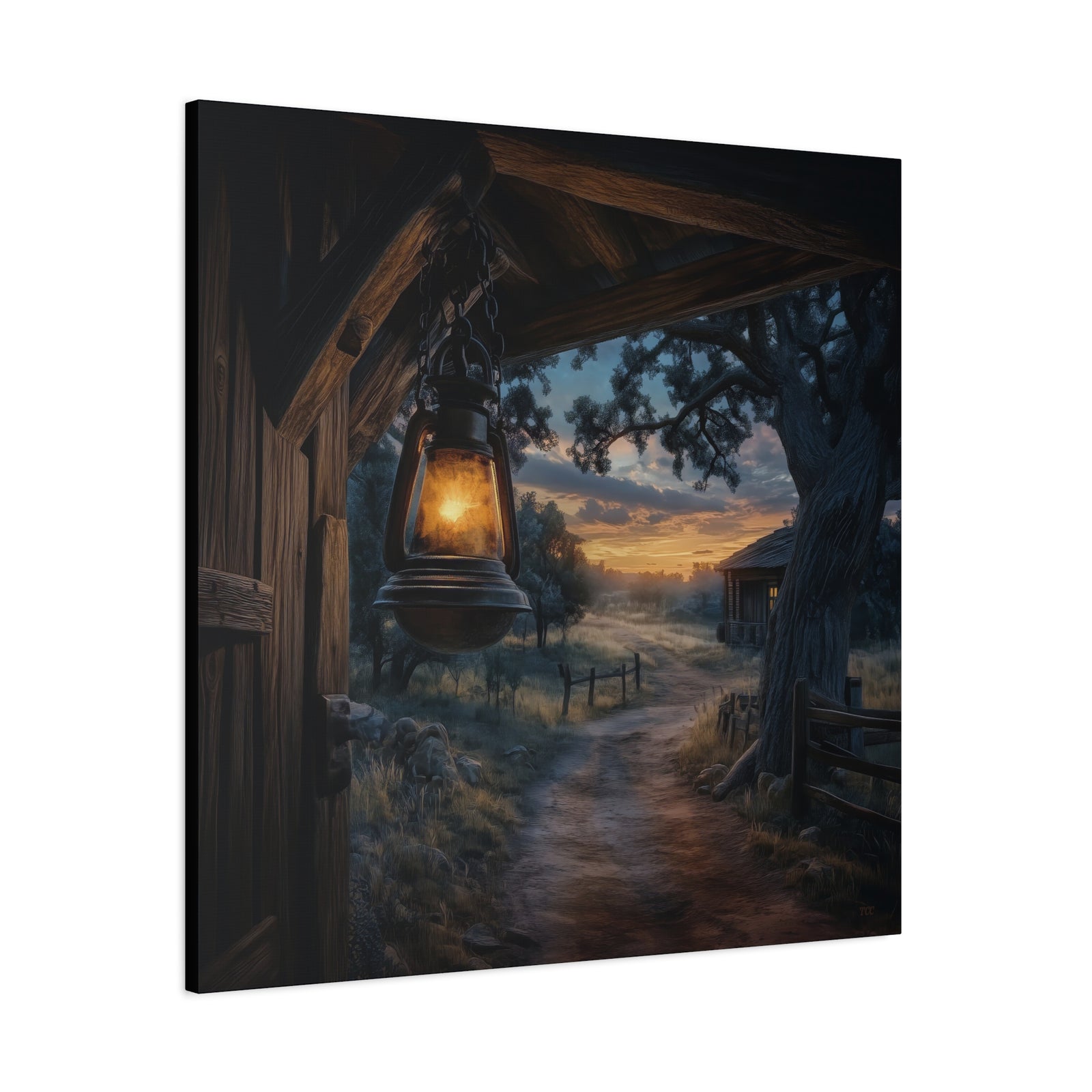 Texas Hill Country Sunset - Square Canvas - Texas Cowboy Creations