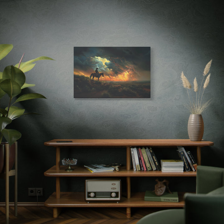 Cowboy’s Sunset Storm Horizontal Canvas - Texas Cowboy Creations