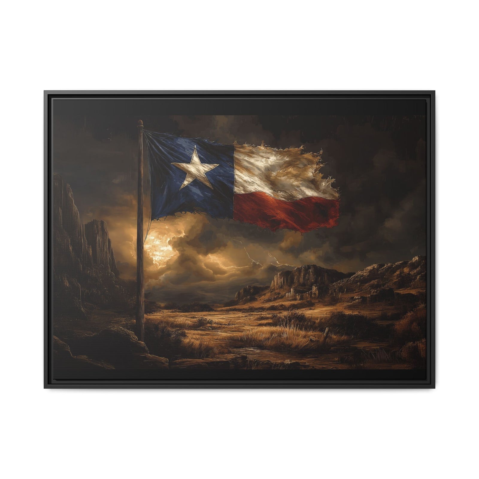Lone Star Resilience Framed Horizontal - Texas Cowboy Creations