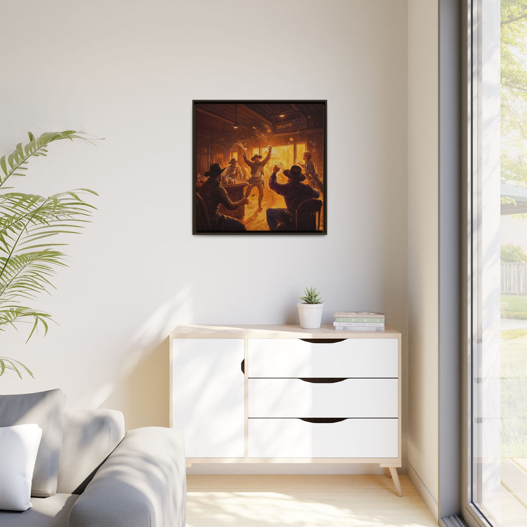Last Round at Sundown - Framed Square - Texas Cowboy Creations