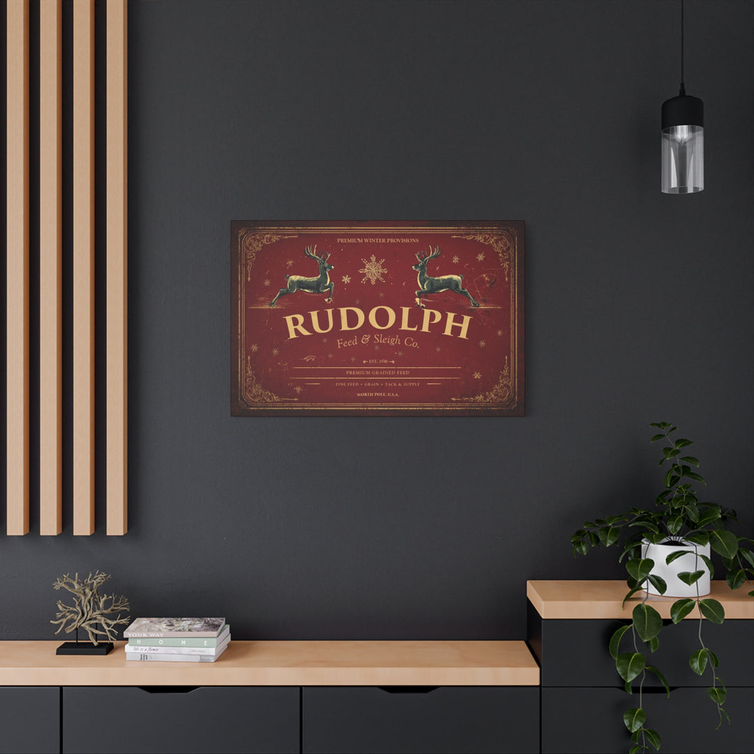 Rudolph Feed & Sleigh Co. Canvas - Texas Cowboy Creations
