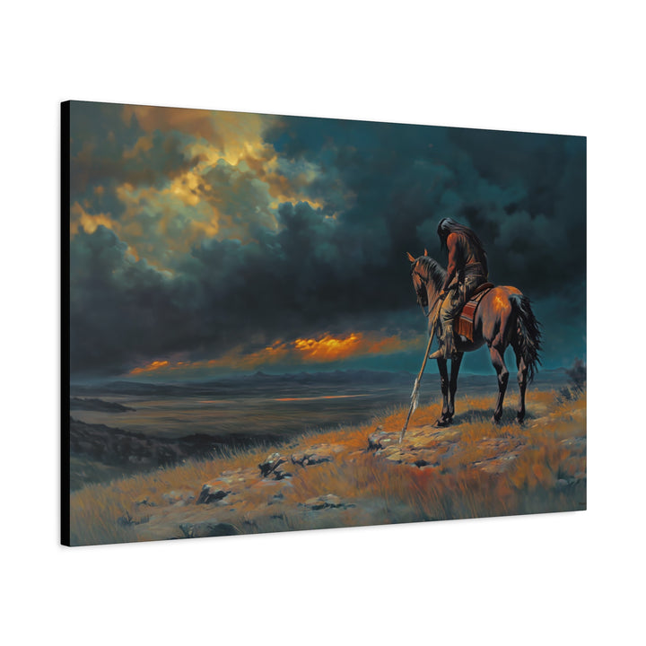 Warrior of the Dying Sun - Horizontal Canvas - Texas Cowboy Creations