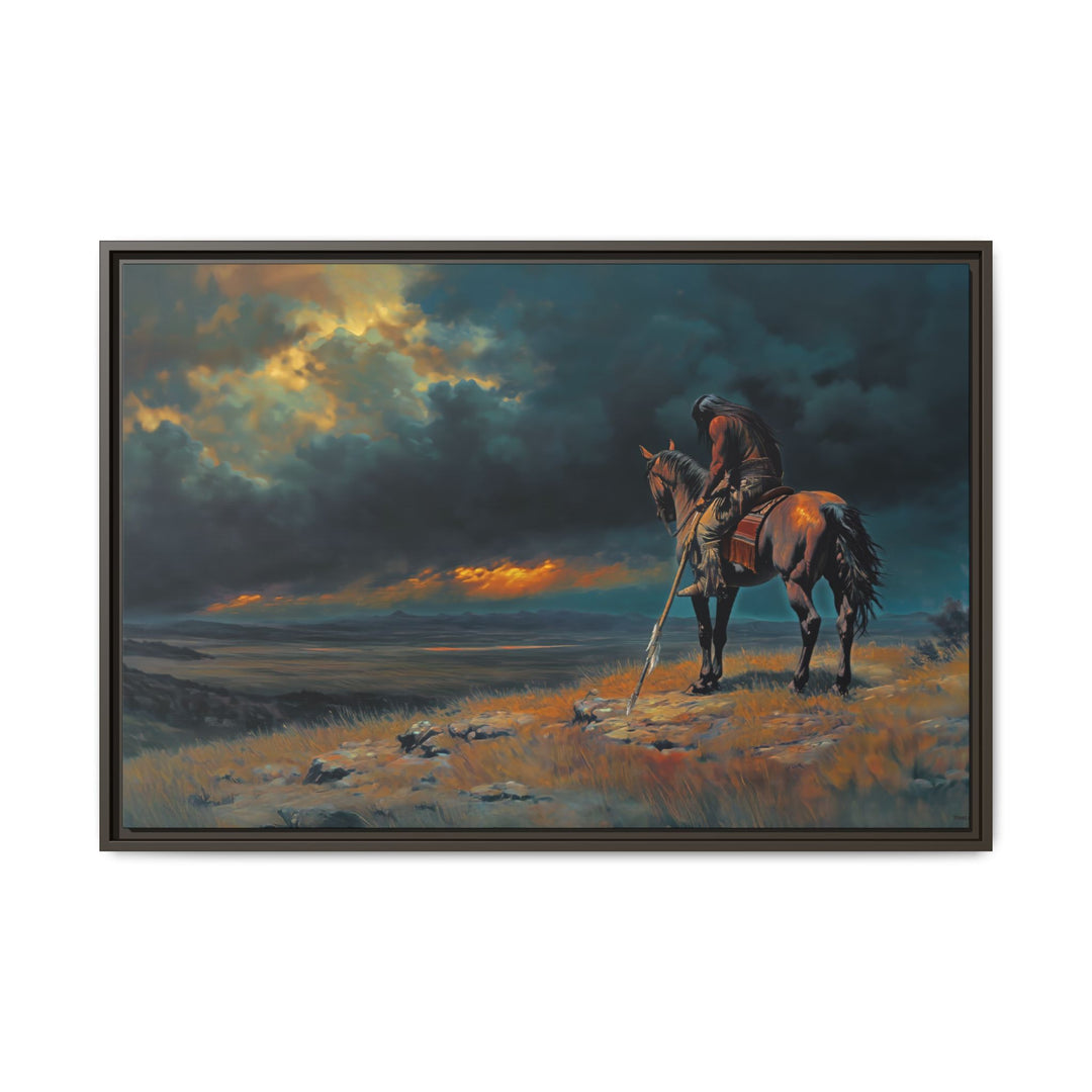 Warrior of the Dying Sun - Framed Horizontal - Texas Cowboy Creations