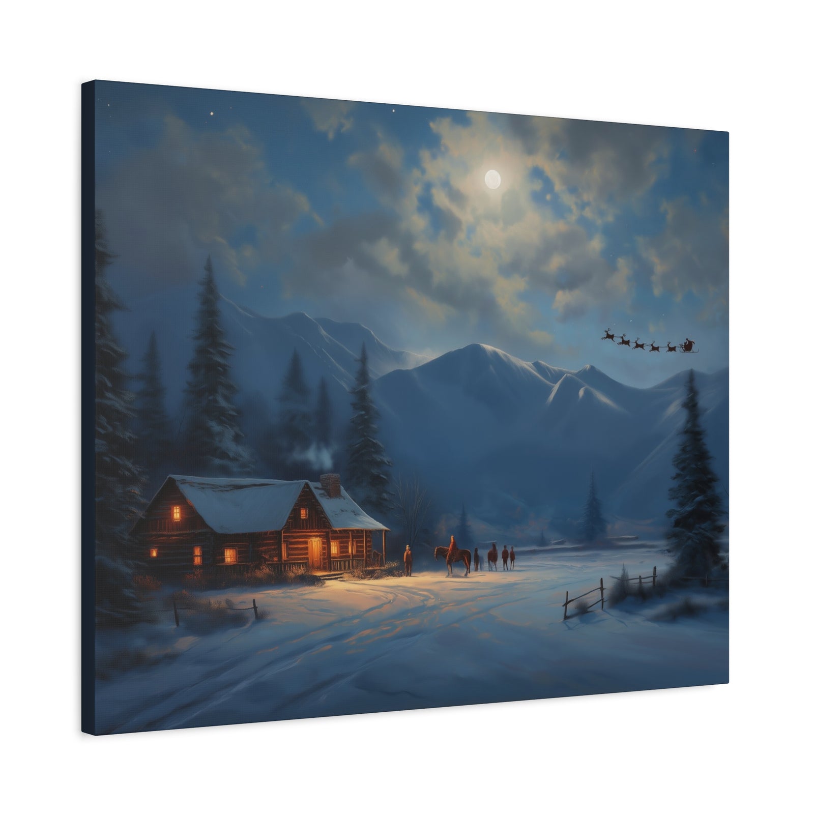 Christmas Moon Canvas - Texas Cowboy Creations