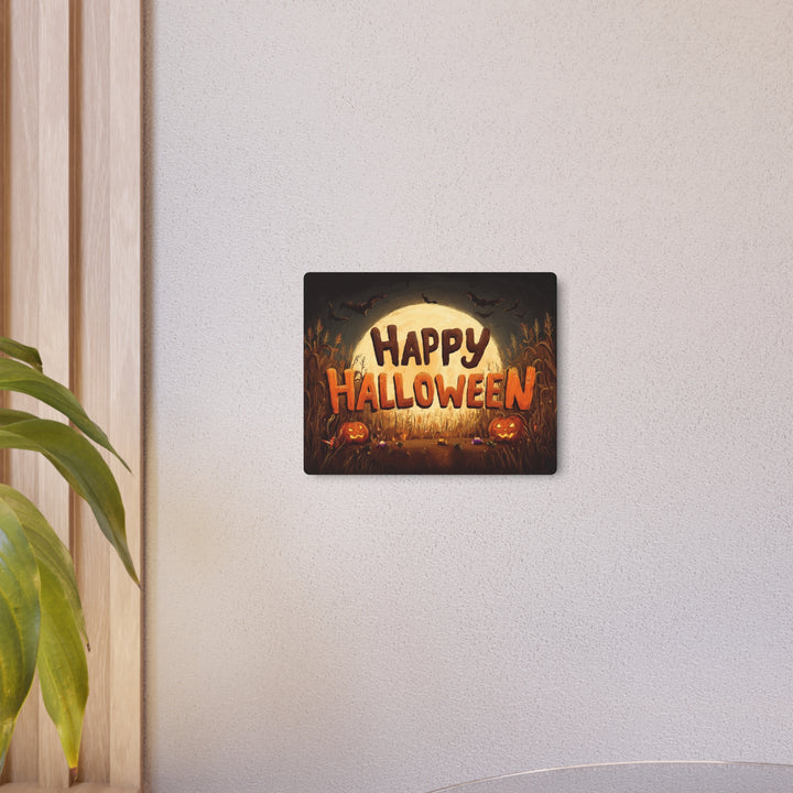 Smaller Halloween Pumpkin Moon | Rustic Metal Sign