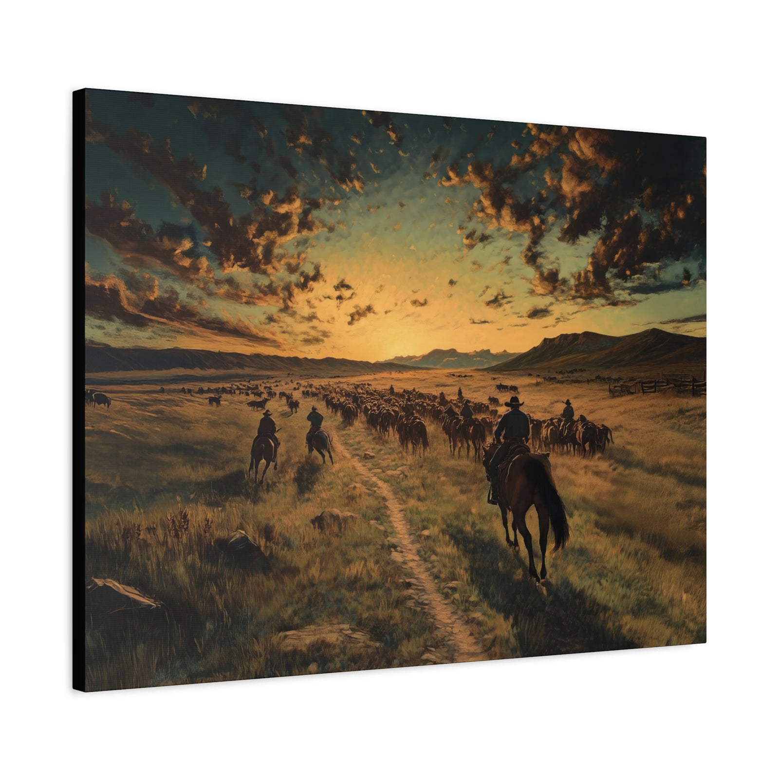 Rise and Ride - Horizontal Canvas - Texas Cowboy Creations