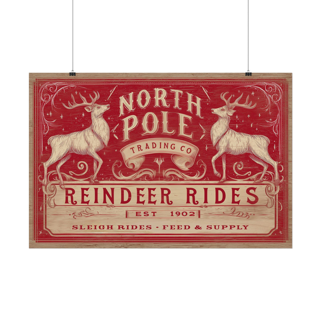 North Pole Trading Co. – Reindeer Rides | Fine Art Print