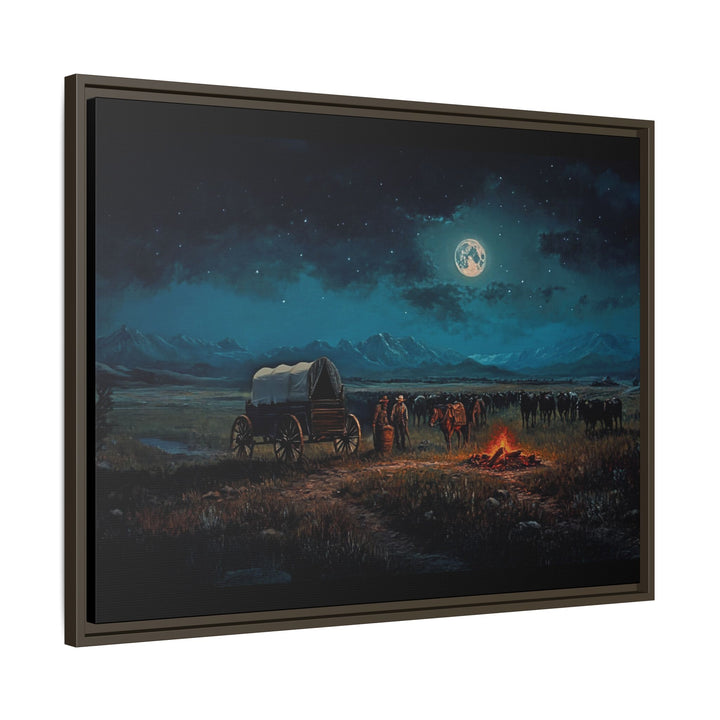 Under the Moonlit Prairie Sky | Framed Horizontal - Texas Cowboy Creations