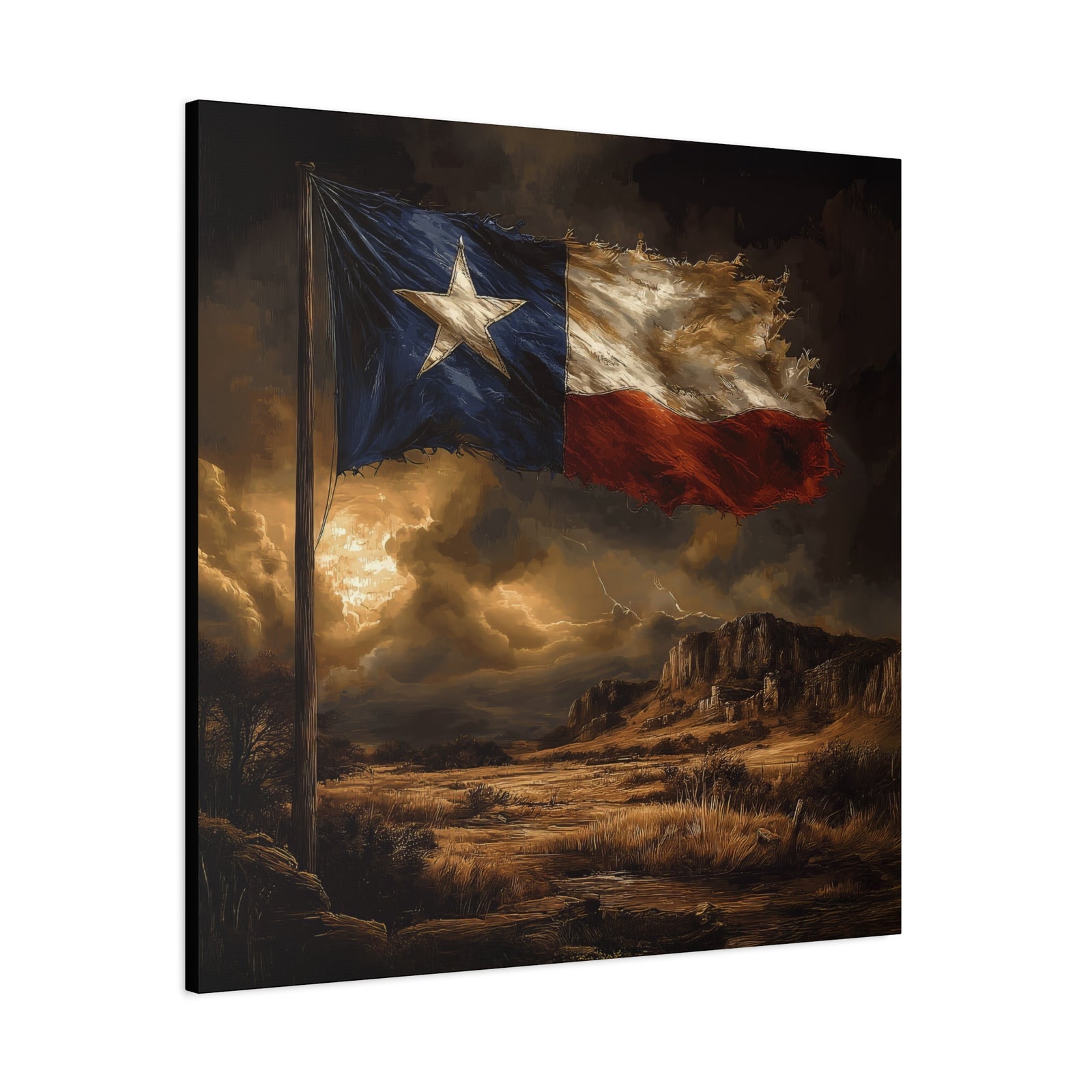 Lone Star Resilience - Square Canvas - Texas Cowboy Creations