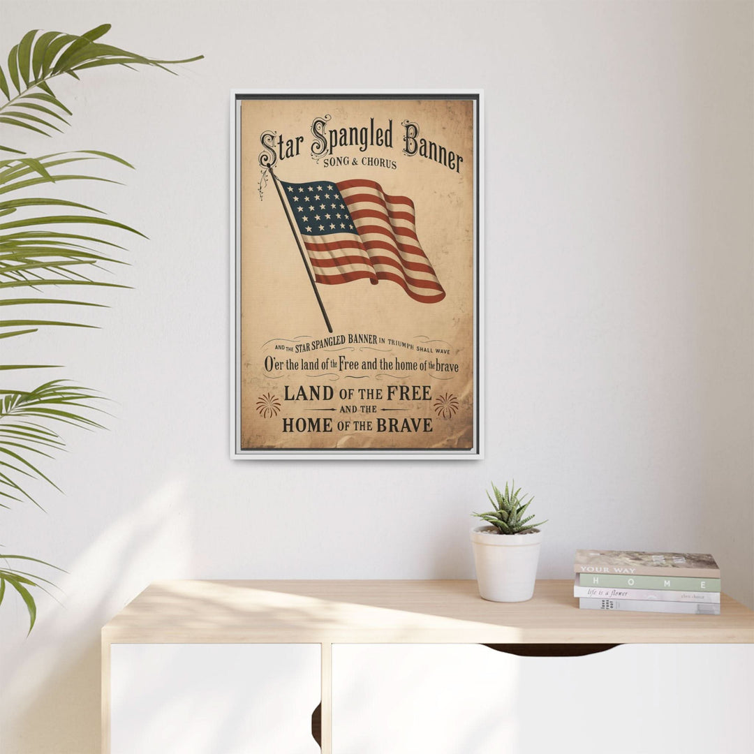 Star - Spangled Honor | Framed Patriotic Canvas Wall Art - Canvas - Texas Cowboy Creations