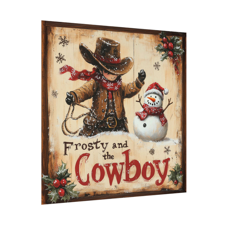 Frosty and the Cowboy | Western Christmas Fine Art Print