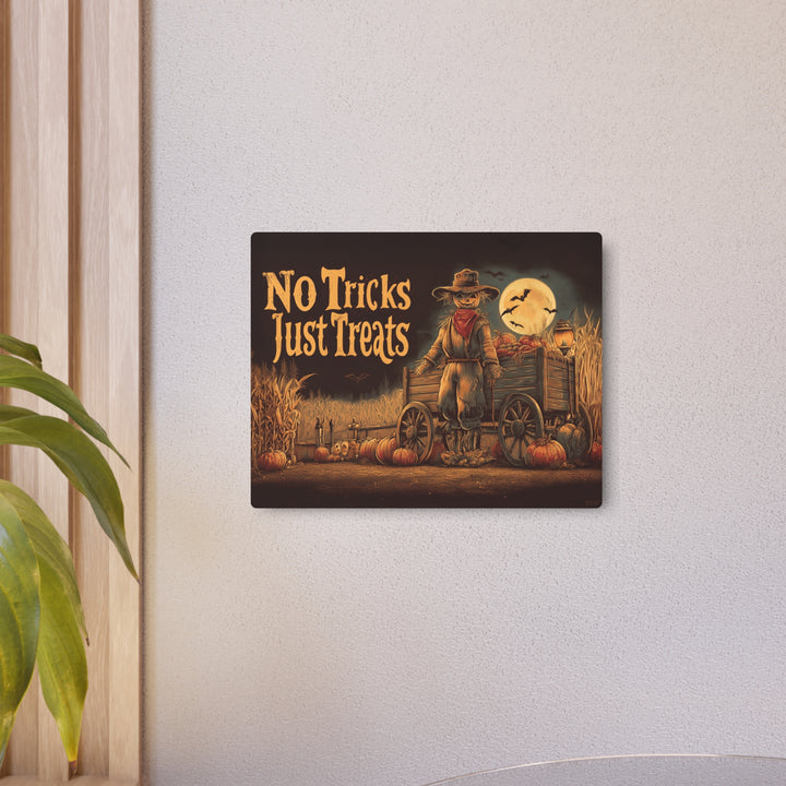 Smaller No Tricks Just Treats – Scarecrow Wagon Sign