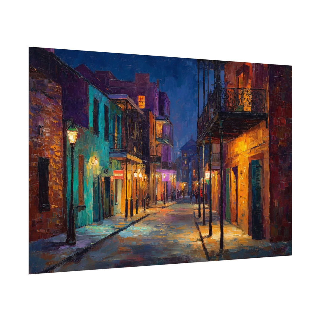 Quiet Night on Royal Street | Fine Art Print - Poster - Texas Cowboy Creations