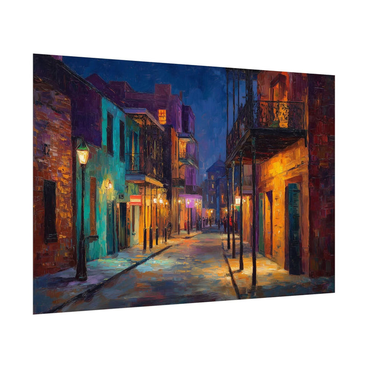 Quiet Night on Royal Street | Fine Art Print - Poster - Texas Cowboy Creations