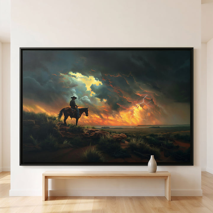 Cowboy’s Sunset Storm - Canvas - Texas Cowboy Creations