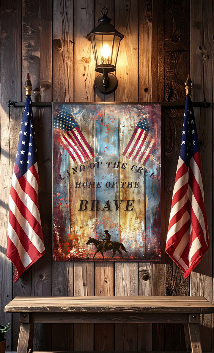 Brave Enough to Ride Free | 4th of July Metal Sign – Texas Patriotic Wall Art - Texas Cowboy Creations