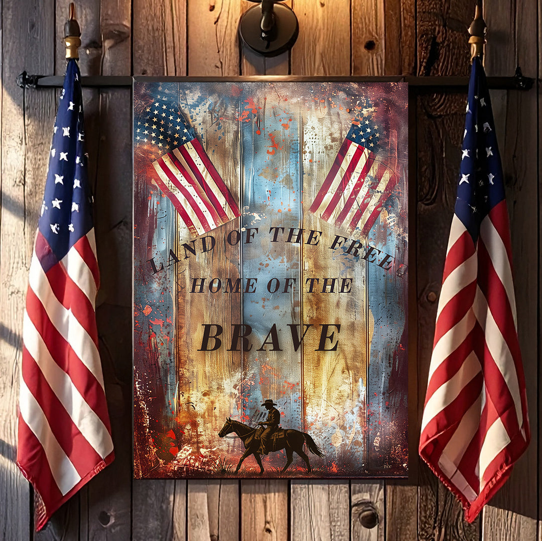 Brave Enough to Ride Free | 4th of July Metal Sign – Texas Patriotic Wall Art - Texas Cowboy Creations