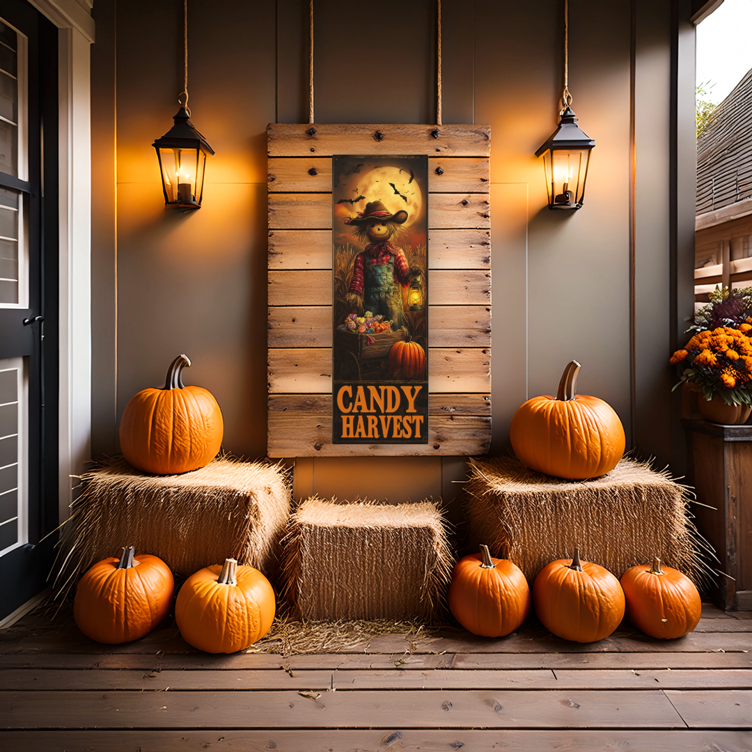 Candy Harvest – Moonlit Scarecrow Halloween - Texas Cowboy Creations