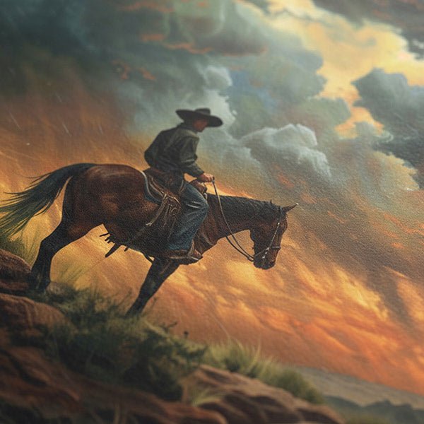 Cowboy’s Sunset Storm | Fine Art Print - Poster - Texas Cowboy Creations