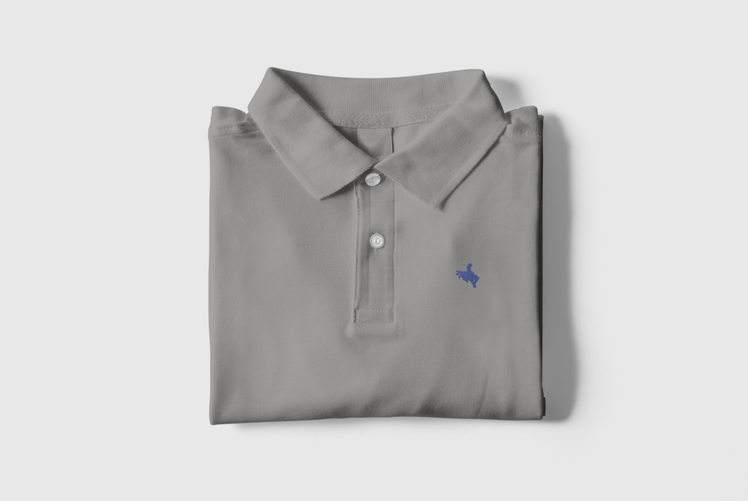 Copy of 8-Second Polo - Cool Grey Bronc | Ranch & Rodeo Apparel Collection - Texas Cowboy Creations