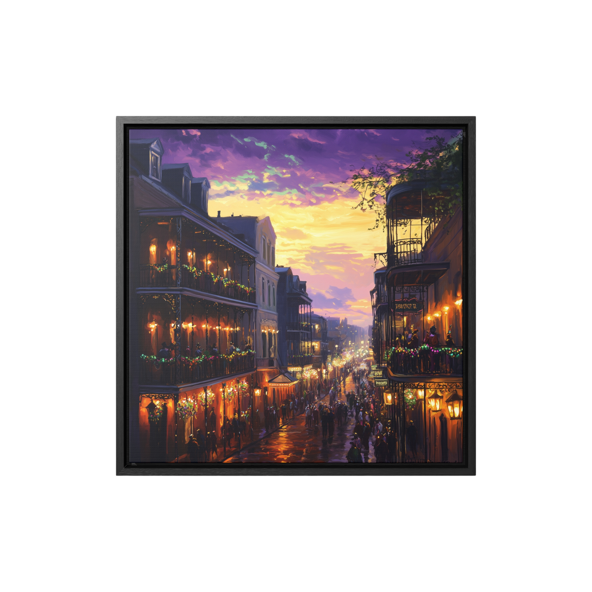 Evening Glow on Bourbon Street (Framed)