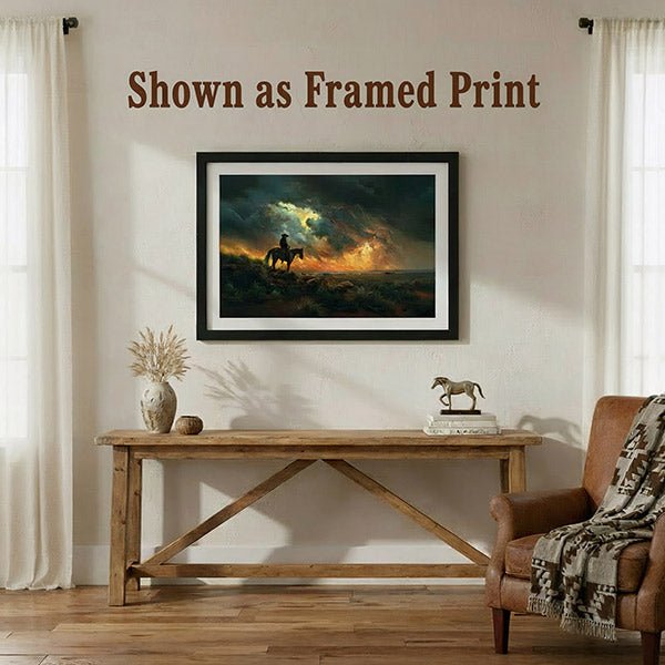 Cowboy’s Sunset Storm | Fine Art Print - Poster - Texas Cowboy Creations