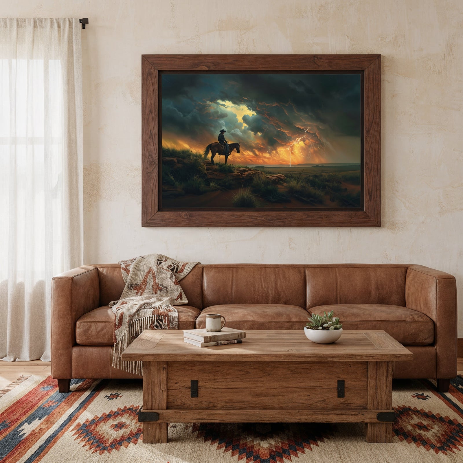 Cowboy’s Sunset Storm | Fine Art Print - Texas Cowboy Creations