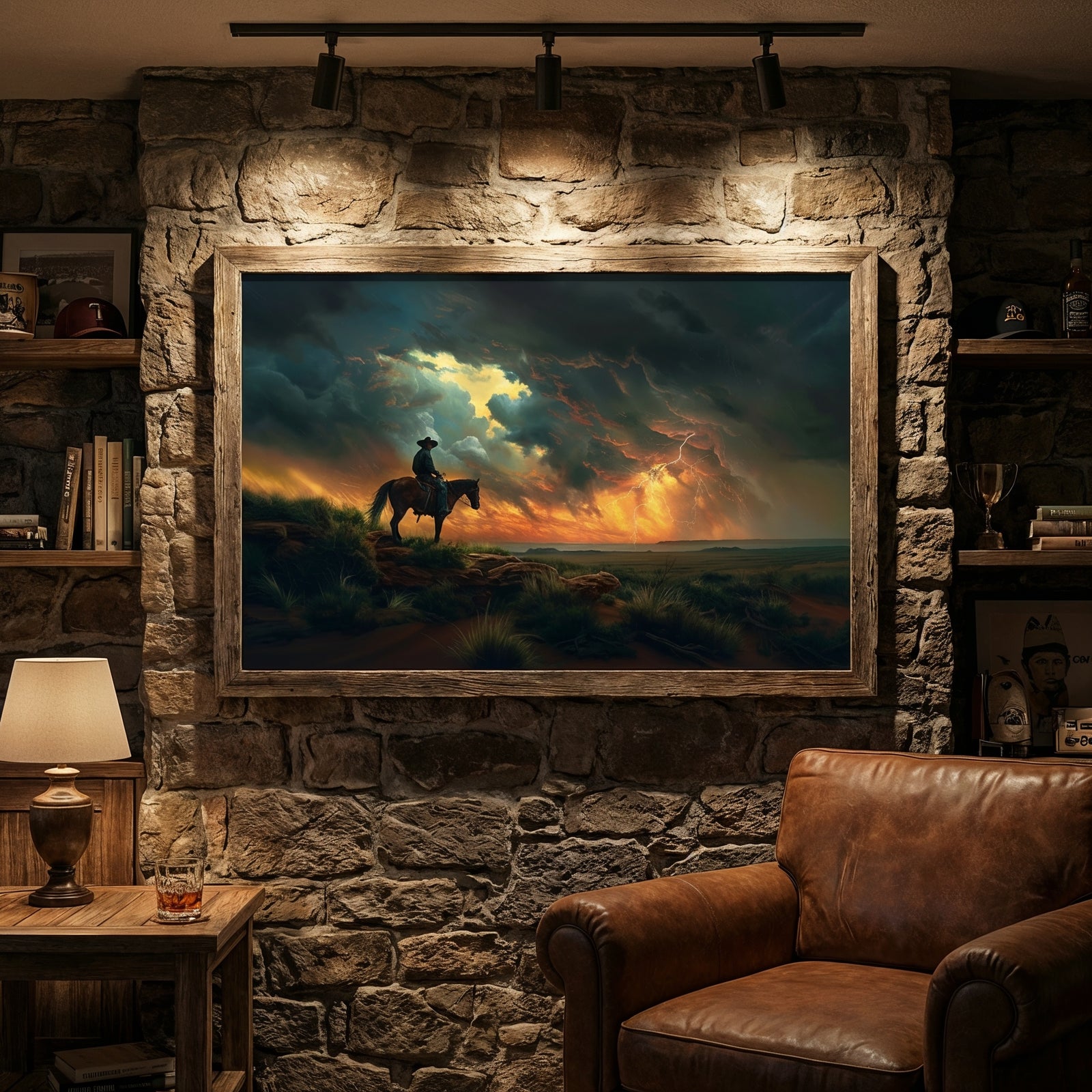Cowboy’s Sunset Storm | Fine Art Print - Texas Cowboy Creations