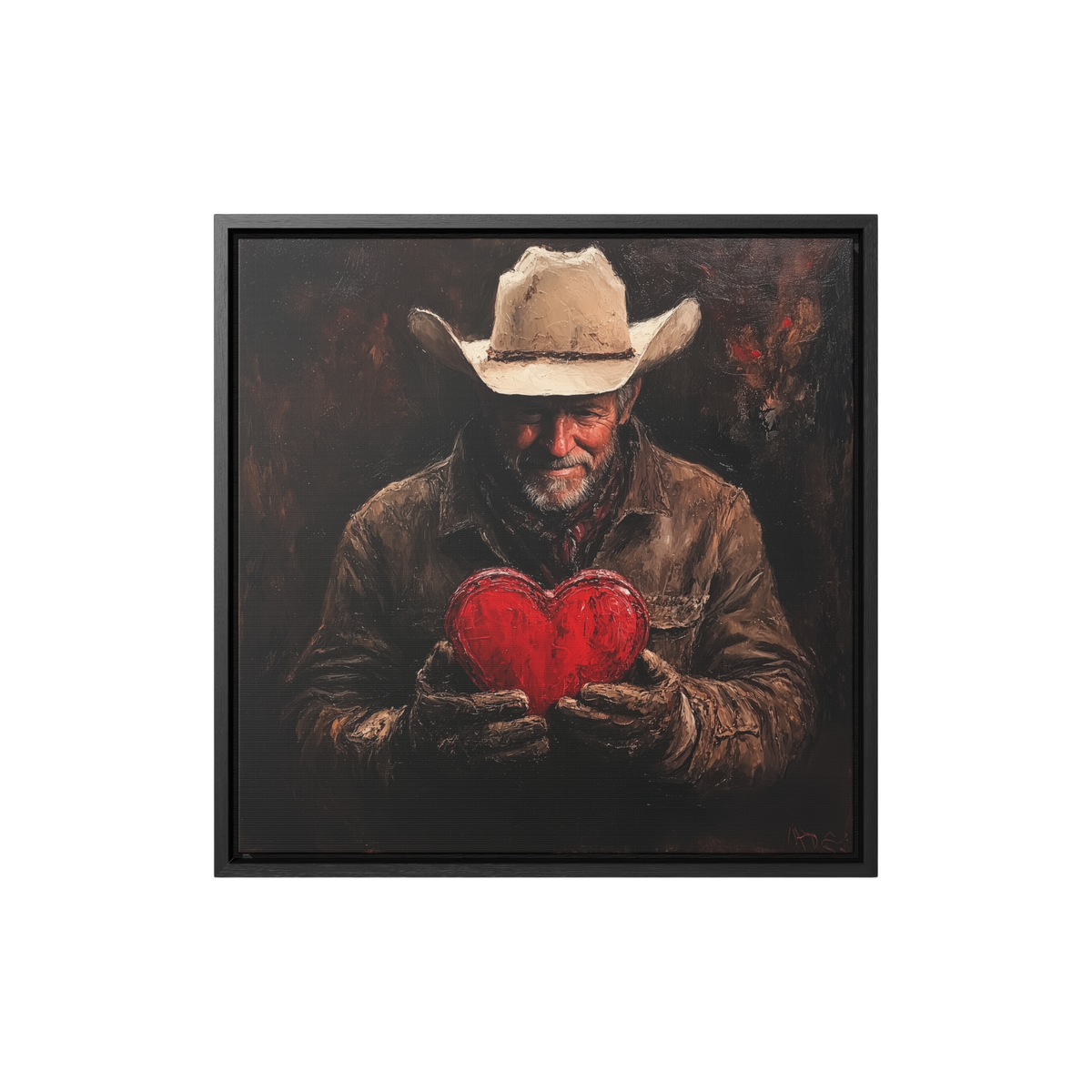 Old Cowboy's Heart (Framed)