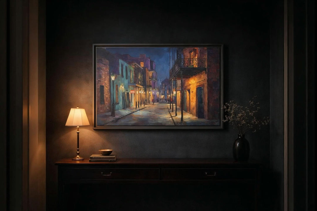 Quiet Night on Royal Street - Canvas - Texas Cowboy Creations
