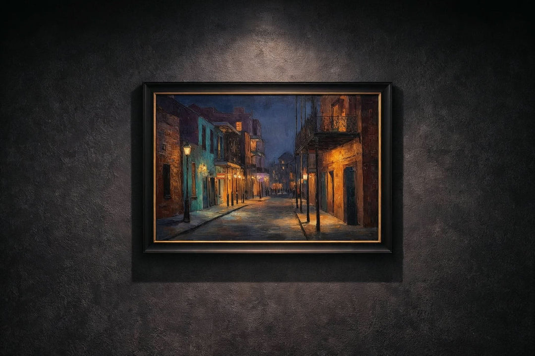 Quiet Night on Royal Street | Fine Art Print - Poster - Texas Cowboy Creations