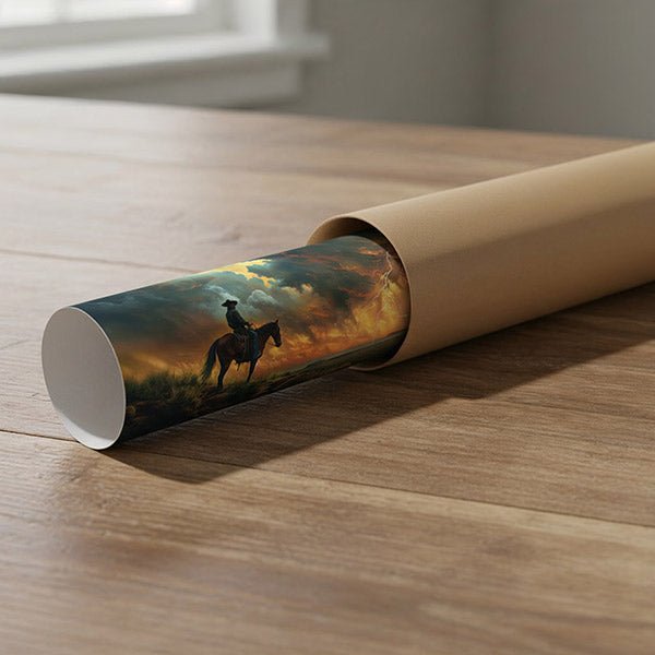 Cowboy’s Sunset Storm | Fine Art Print - Poster - Texas Cowboy Creations