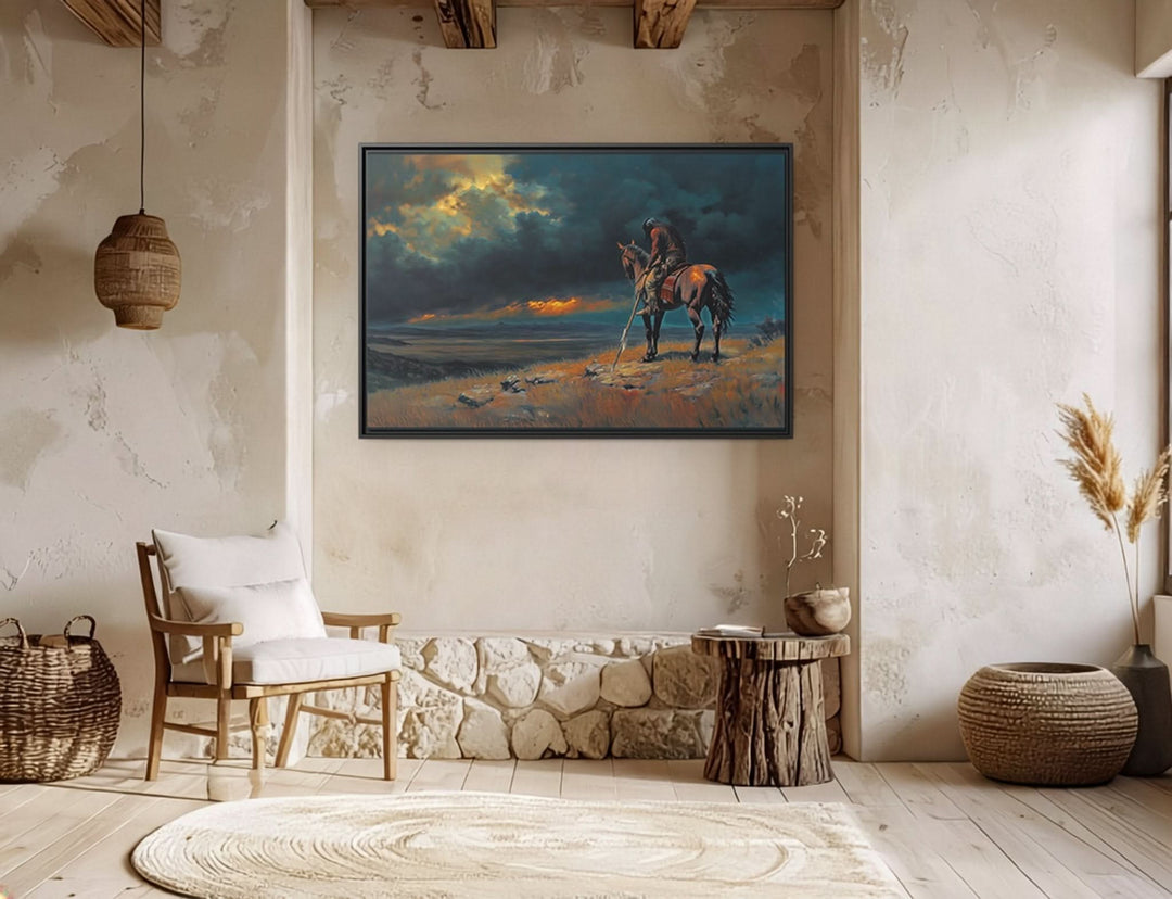 When the Sky Grows Heavy - Canvas - Texas Cowboy Creations